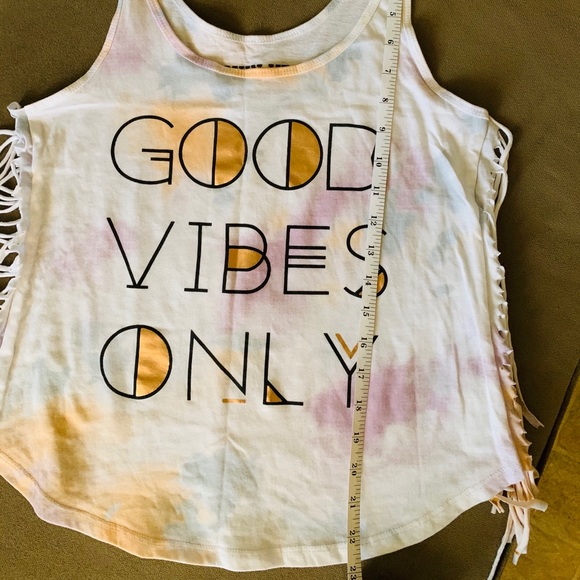 NWOT Tie Dye Top with Fringe - Picture 6 of 7